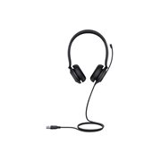 Yealink UH35 Dual - Headset - on-ear - wired - USB - black - Certified for Microsoft Teams